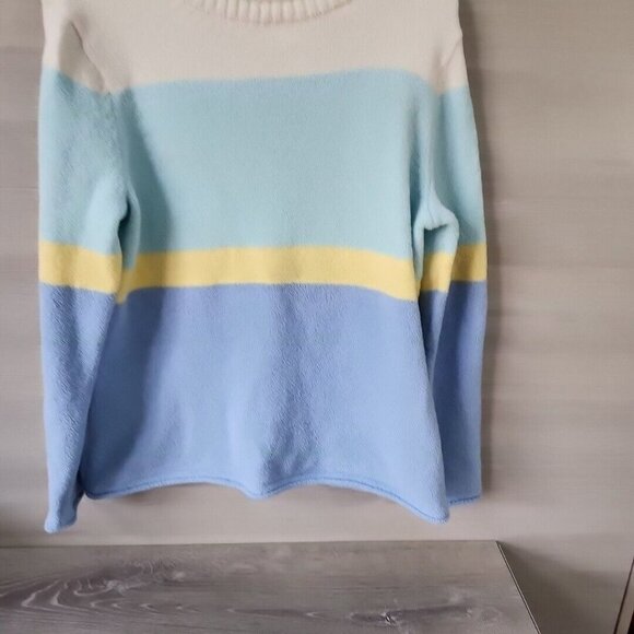 Talbots Womens Sweater Size Large Colorblock Pullover Soft Spring Blue Teal - Picture 7 of 9